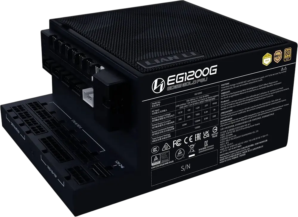 Блок живлення Lian Li EDGE 1200W 80+ Gold Black (G9P.EG1200G.BH00.EU) - фото 3