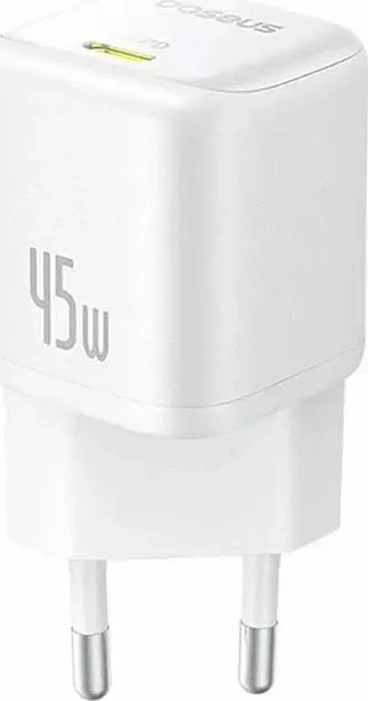 Мережевий зарядний пристрій Baseus PicoGo GaN Fast Charger 1C 45W білий P10176800213-00
