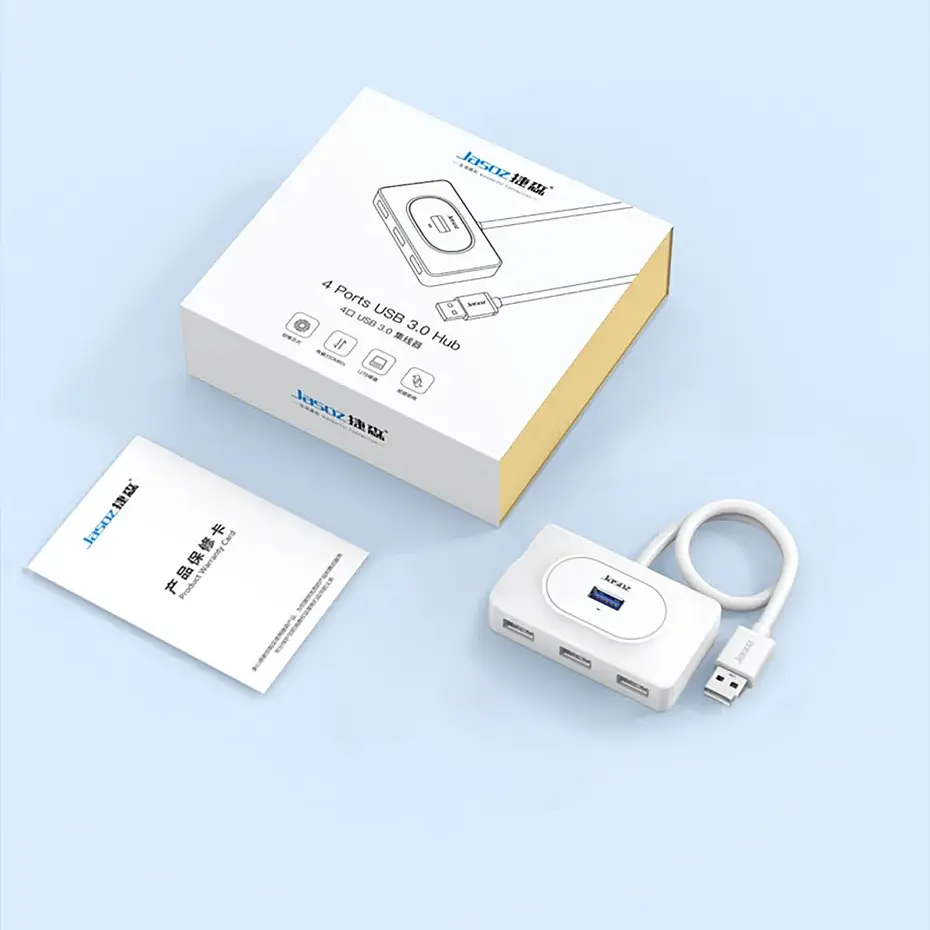 USB-хаб Jasoz HUB 4USB3.0 длина кабеля 1 м, White - фото 3