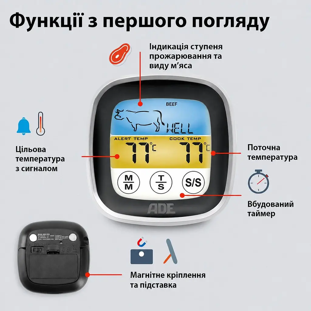 Термометр для м'яса ADE BBQ1600 - фото 4