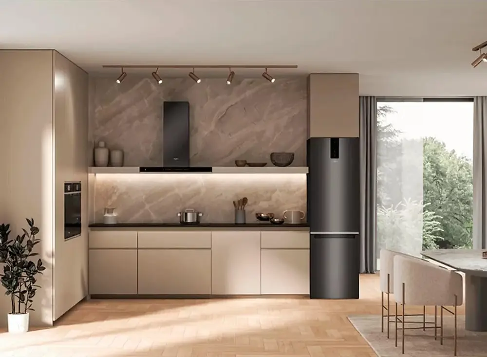 Холодильник Whirlpool 201x59.5х66.3 холодильное отделение 251 л морозильное отделение 97 л 2 дверь А+++ NF дисплей зона нулевая черный (W9931AKS) - фото 2
