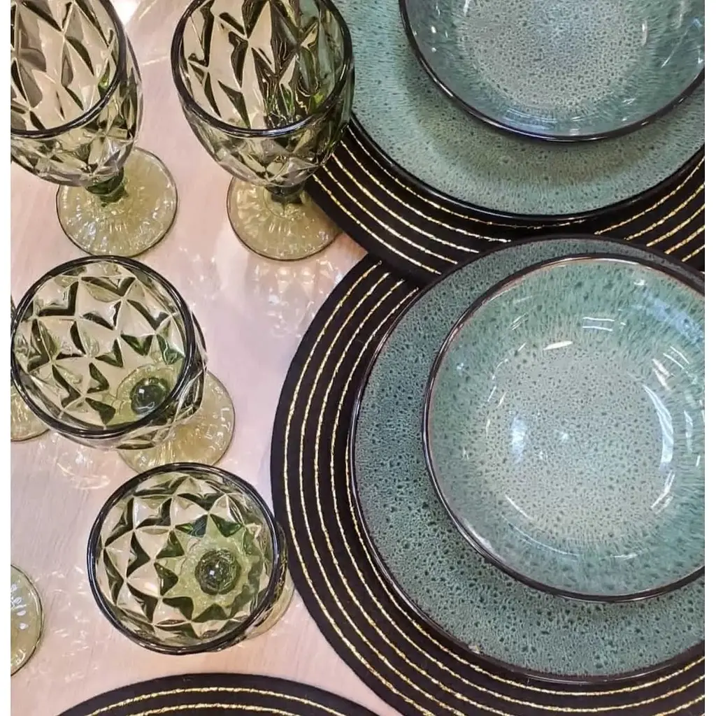 Серветка сервірувальна підтарільник Olens Плетінка 38 см чорно-золотий (DL-N13-3) - фото 3