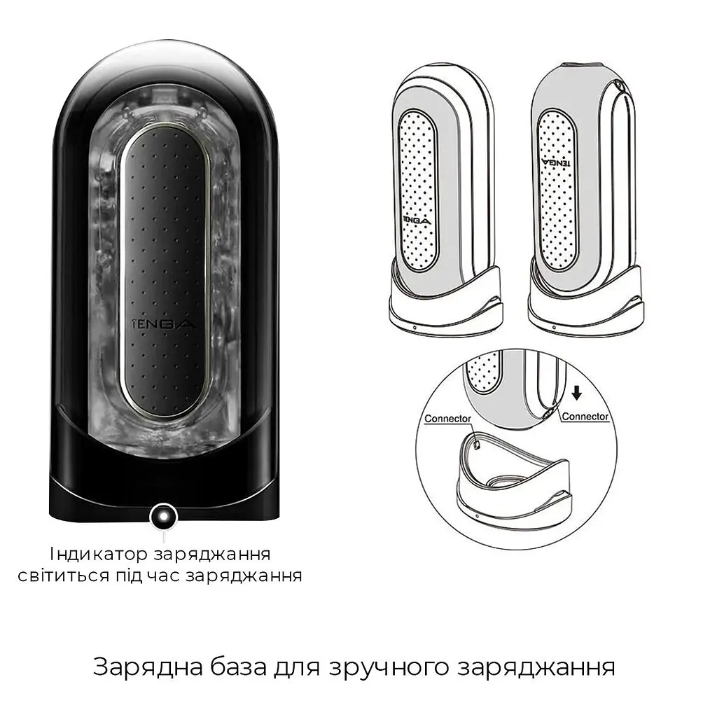 Вібромастурбатор Tenga Flip Zero Electronic Vibration Black, змінна інтенсивність, розкладний - фото 7