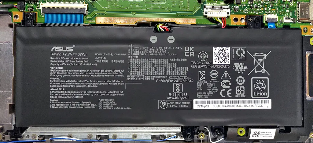 Акумулятор C21N1818 для ноутбука Asus X1500, P1500, D515, F415, F515, M415, M515, R515, S415, S515, X415, X515 (0B200-03280700), 4850 mAh - фото 4
