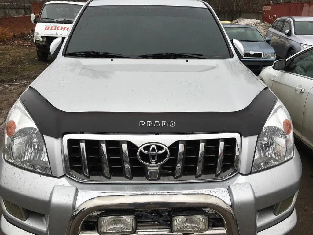 Дефлектор капота мухобойка Toyota Land Cruiser Prado 120 2003-2008 Євро Кріплення (Vip-Tuning) TYA24 - фото 2