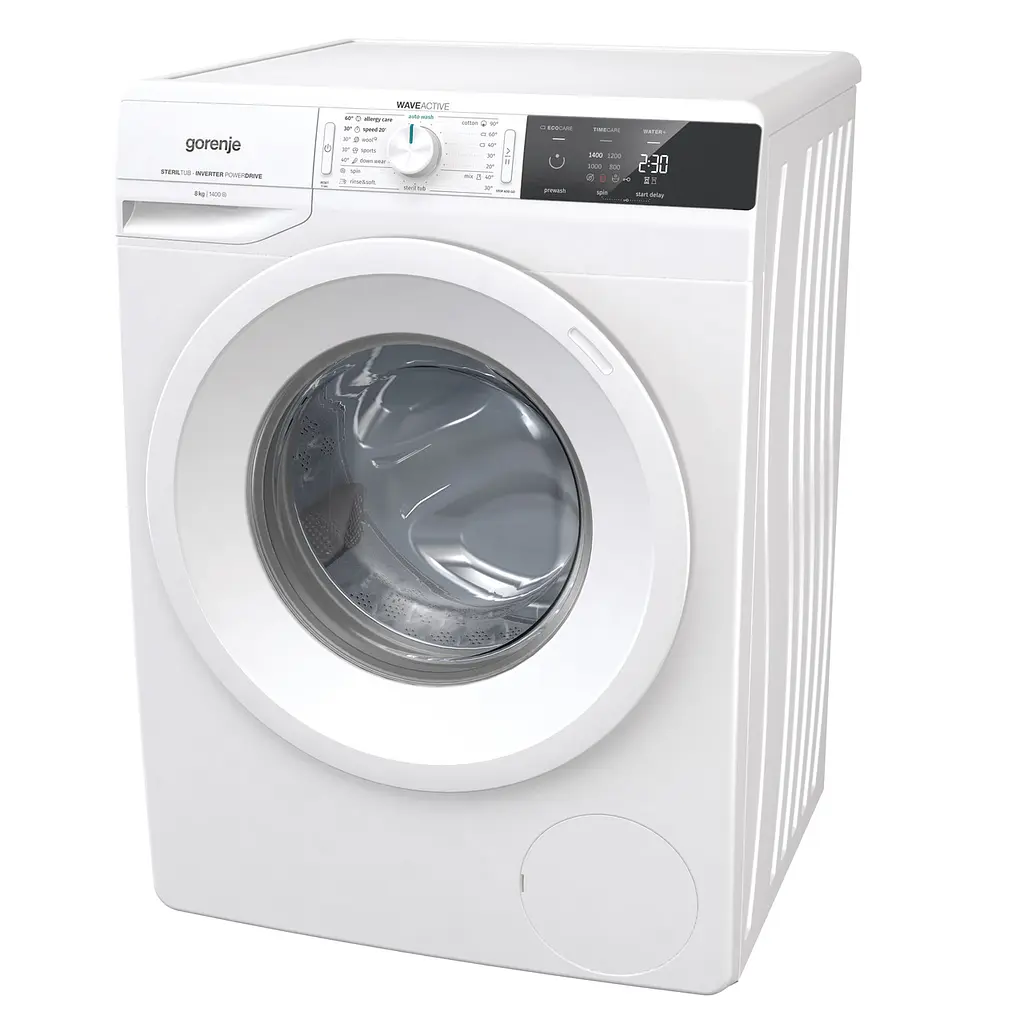 Стиральная машина Gorenje с фронтальной загрузкой WEI843, 8кг, 1400, A+++, глубина 54.5см, Дисплей, Белый (WEI843) - фото 2
