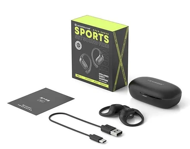 Бездротові спортивні Bluetooth-навушники Langsdom TS17 Open-Ear з спрямованим звуком і мікрофоном Чорні - фото 10