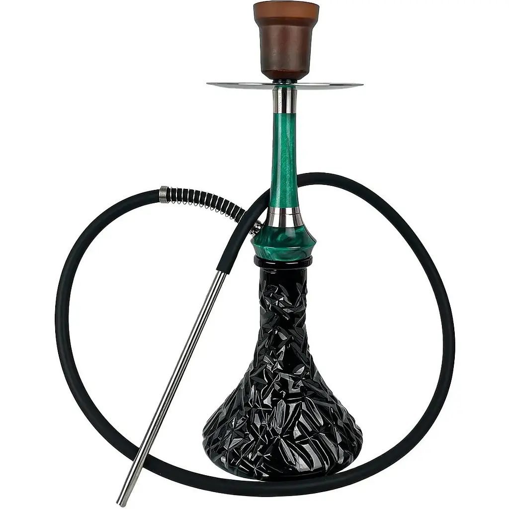Кальян Totem Hookah Monolit Optima Emerald Green Craft Crystal Black - фото 2