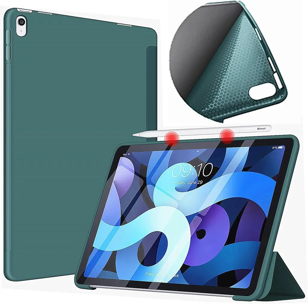 Чохол-книжка BeCover Tri Fold Soft TPU Silicone для Apple iPad Air (4/5) 2020/2022 10.9" Dark Green (711130) - фото 2