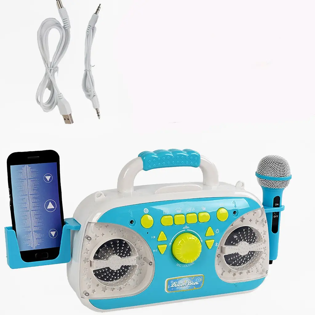 Дитяче Караоке Мікрофон із Колонкою Bluetooth Звук Світло MP3 Підставка під Телефон - фото 2