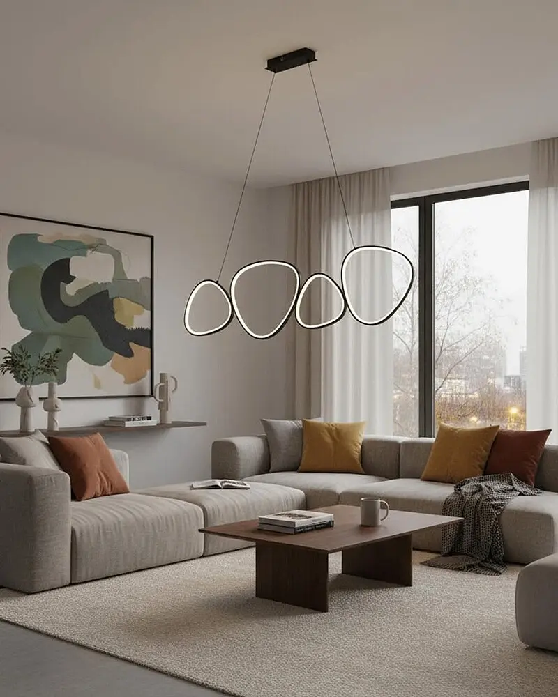 Подвесной светильник, люстра Goldlux 334046 Petra LED 1x48W 4000K 7400Lm IP20 черный - фото 2