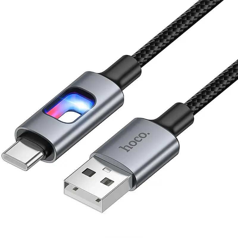 Дата кабель Hoco U144 New USB to Type-C 3A (1.2m) Black - фото 3