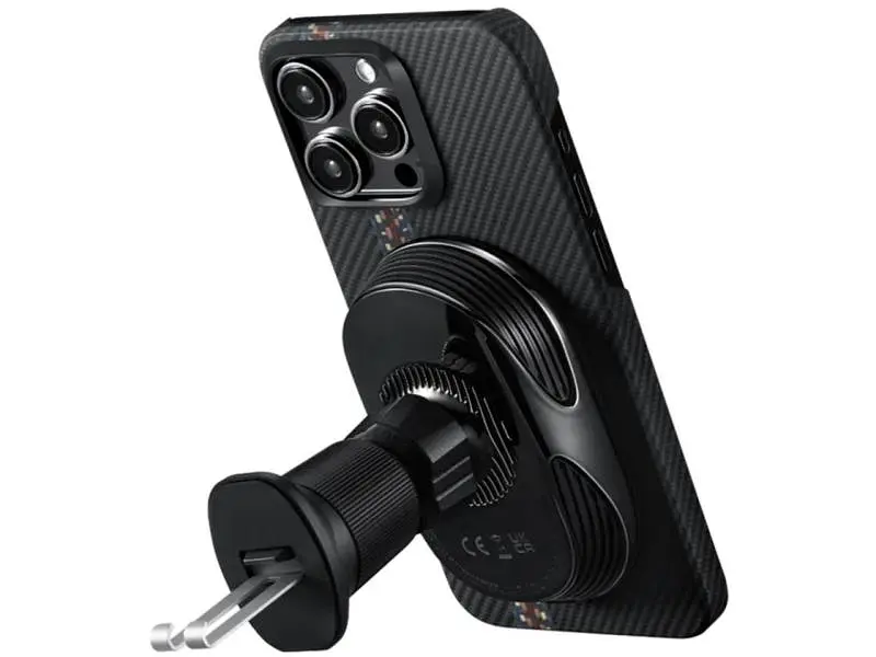 Автомобільний тримач для смартфона Pitaka MagEZ Car Mount Pro 2 Qi2 Car Vent Black (CM2402N) - фото 5