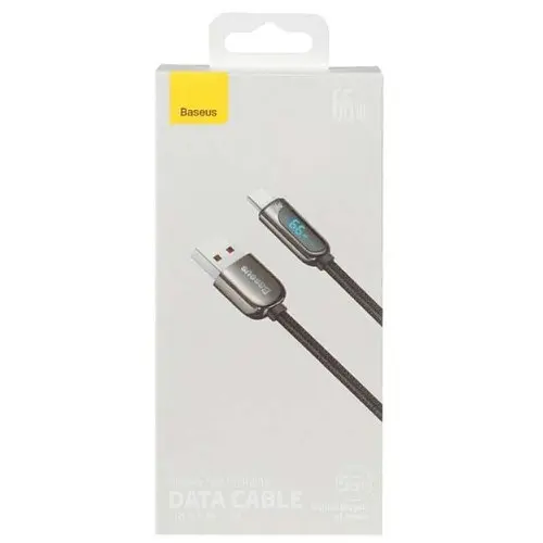 USB кабель Baseus Display Fast Charging Data Cable USB to Type-C 66W 1m чорний CASX020001 - фото 2