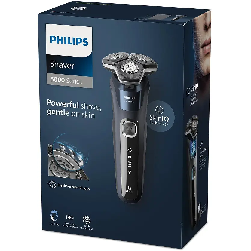 Электрическая бритва Philips 5000 SkinIQ сине-черная (S5885/10) - фото 3