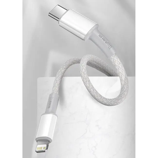 Кабель Baseus High Density Braided Fast Charging Cable Type-C to Lightning PD 20W 2m CATLGD-A02 White - фото 9