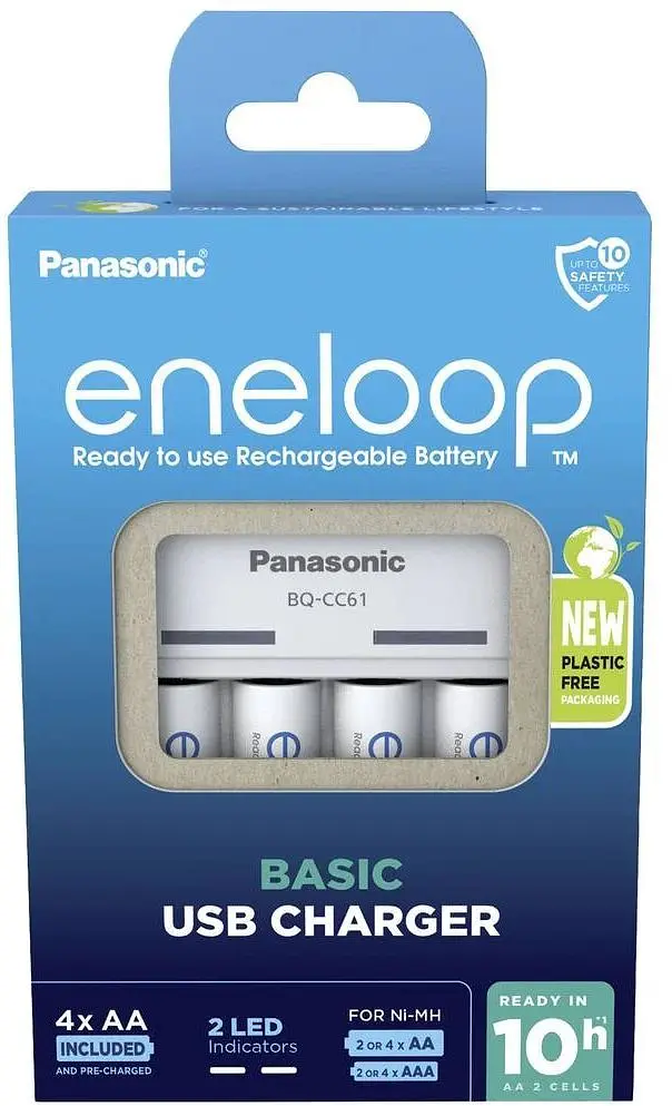 Зарядний пристрій Panasonic K-KJ61MCD40USB Basic USB Charger + Eneloop NI-MH AA 2000 MAh 4 шт. - фото 4