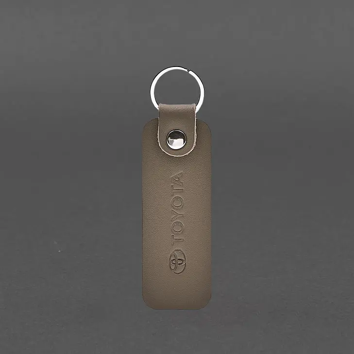 Шкіряний брелок для Авто Toyota темно-бежевий краст - фото 4