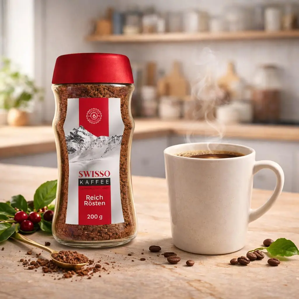 Кава розчинна сублімована Swisso Kaffee Reich Rösten Instant 100% Arabica 200 г - фото 6
