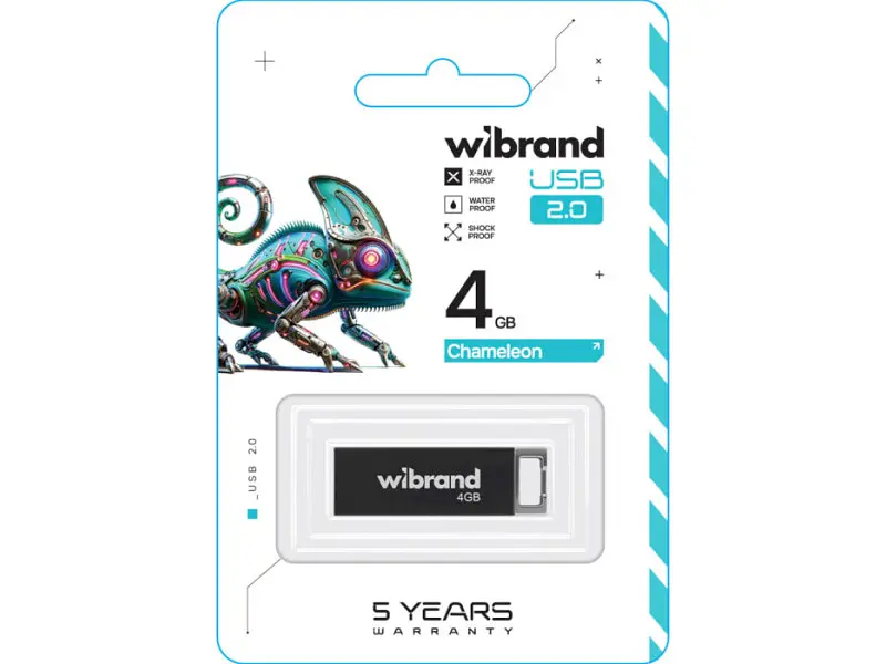 Флешка Wibrand 4 GB Chameleon Black USB 2.0 (WI2.0/CH4U6B) - фото 2