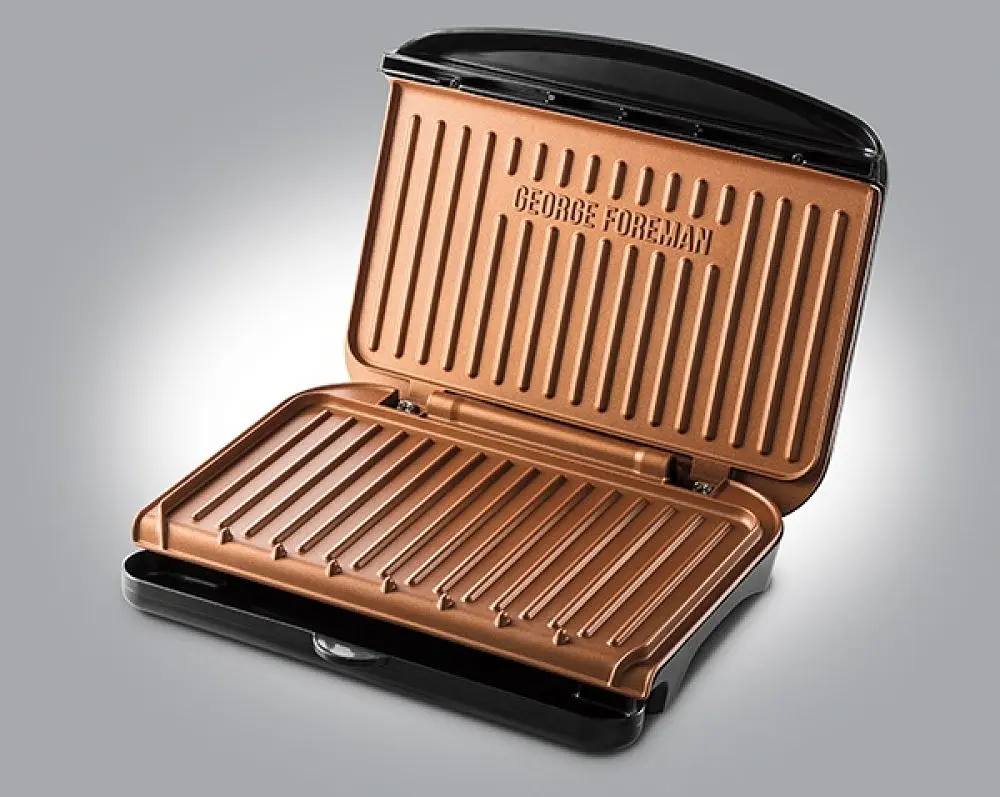 Гриль George Foreman 25811-56 Fit Grill Copper Medium 1630 Вт антипригарне покриття чорний мідь (25811-56) - фото 3