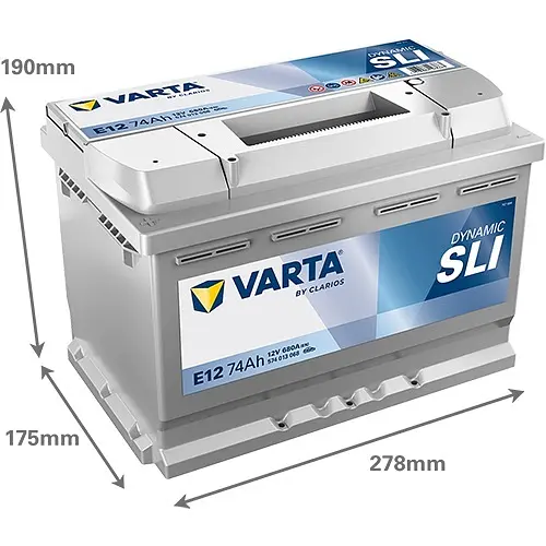 Акумулятор Varta Dynamic SLI 12В 74Аг 680А (EN) L+ (574013068) - фото 2