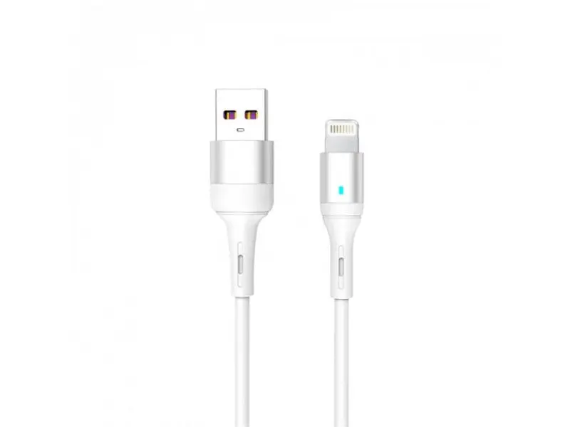 Кабель SkyDolphin S06L LED Smart Power USB - Lightning 1м, White (USB-000555)