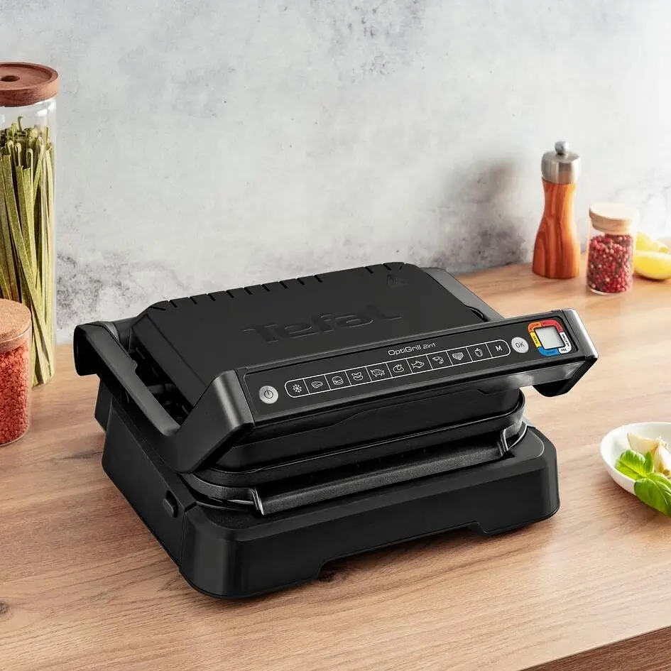 Гриль Tefal прижимной OptiGrill 2 в 1 Black 2100Вт съемные пластины металл черный (GC772830) - фото 4