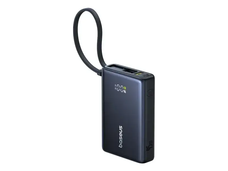 Зовнішній акумулятор (павербанк) BASEUS PicoGo Digital Display 10000mAh 45W Black (P10076803123-00) - фото 3