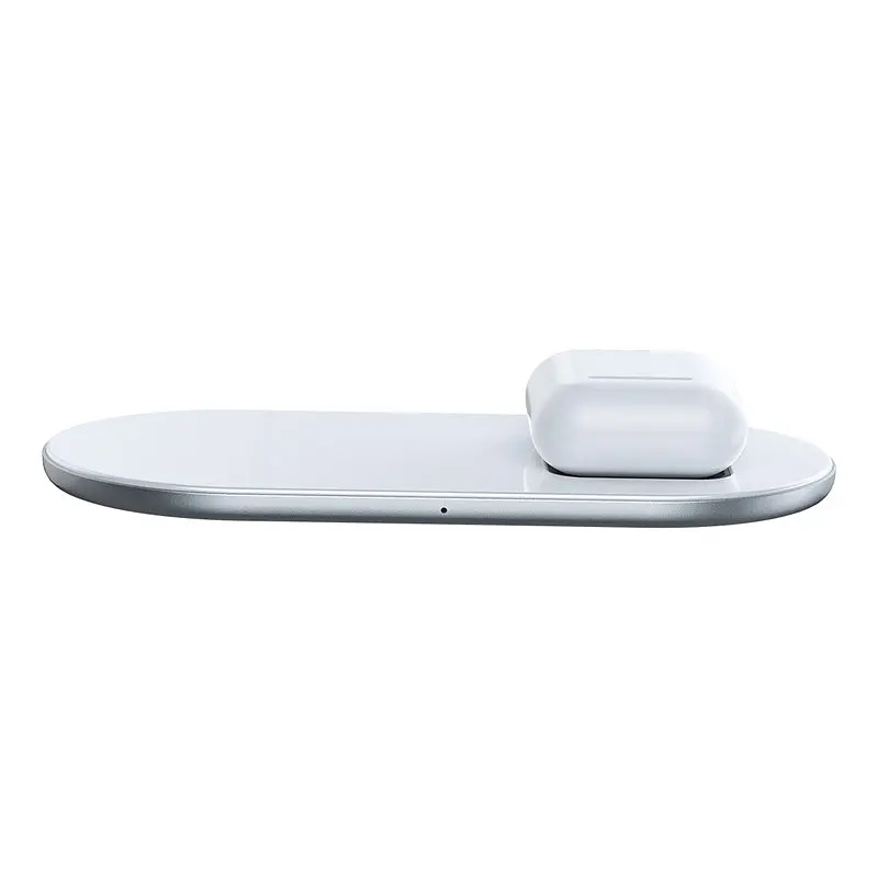 Зарядное беспроводное BASEUS Simple 2-in-1 Wireless Charger 18W Max (WXJK-02) белое - фото 3