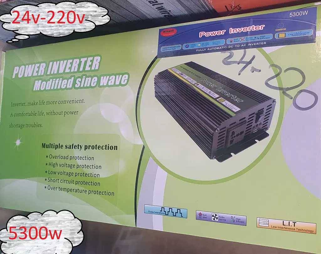 Автоінвертор 24 V-220 V перетворювач напруги WimpeX 24 V-220 V 5300 W - фото 6