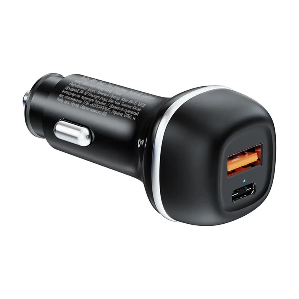 Зарядний пристрій ColorWay USB-C PD45W + USB QC3.0 car adapter (CW-CHA067PD-BK) - фото 3