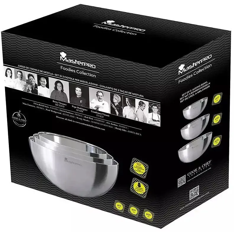 Набор мисок для смешивания MasterPro Foodies collection 17/19/25 см 3 шт. (BGEU-5574) - фото 5