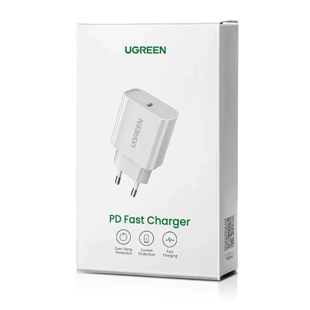 Мережевий зарядний пристрій UGREEN CD137 Fast Charging Power Adapter with PD 20W EU (Білий) (UGR-60450) - фото 2