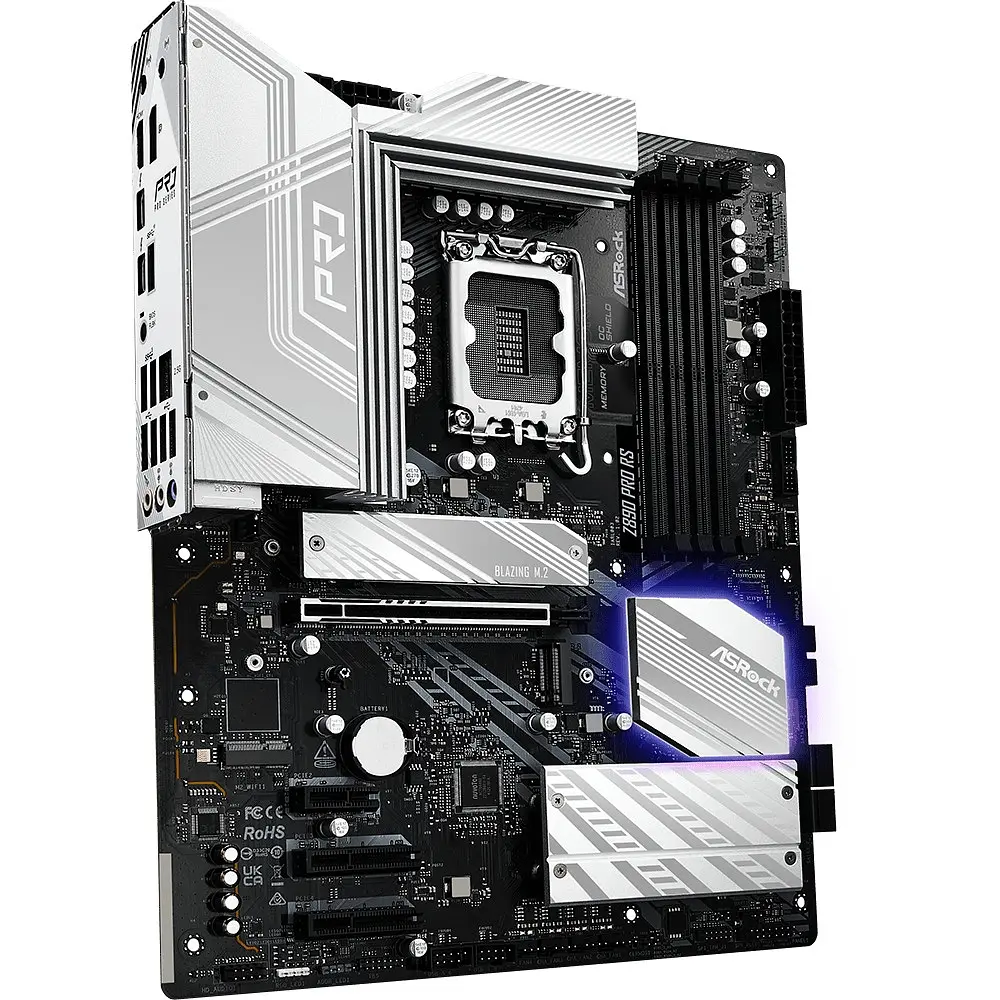 Материнська плата AsRock Z890 PRO RS (1851/Z890, 4xDDR5, PCIex16, HDMI/DP/TB4, 4xSATA, 4xM.2, 2.5Glan, 7.1c, ATX) - фото 2