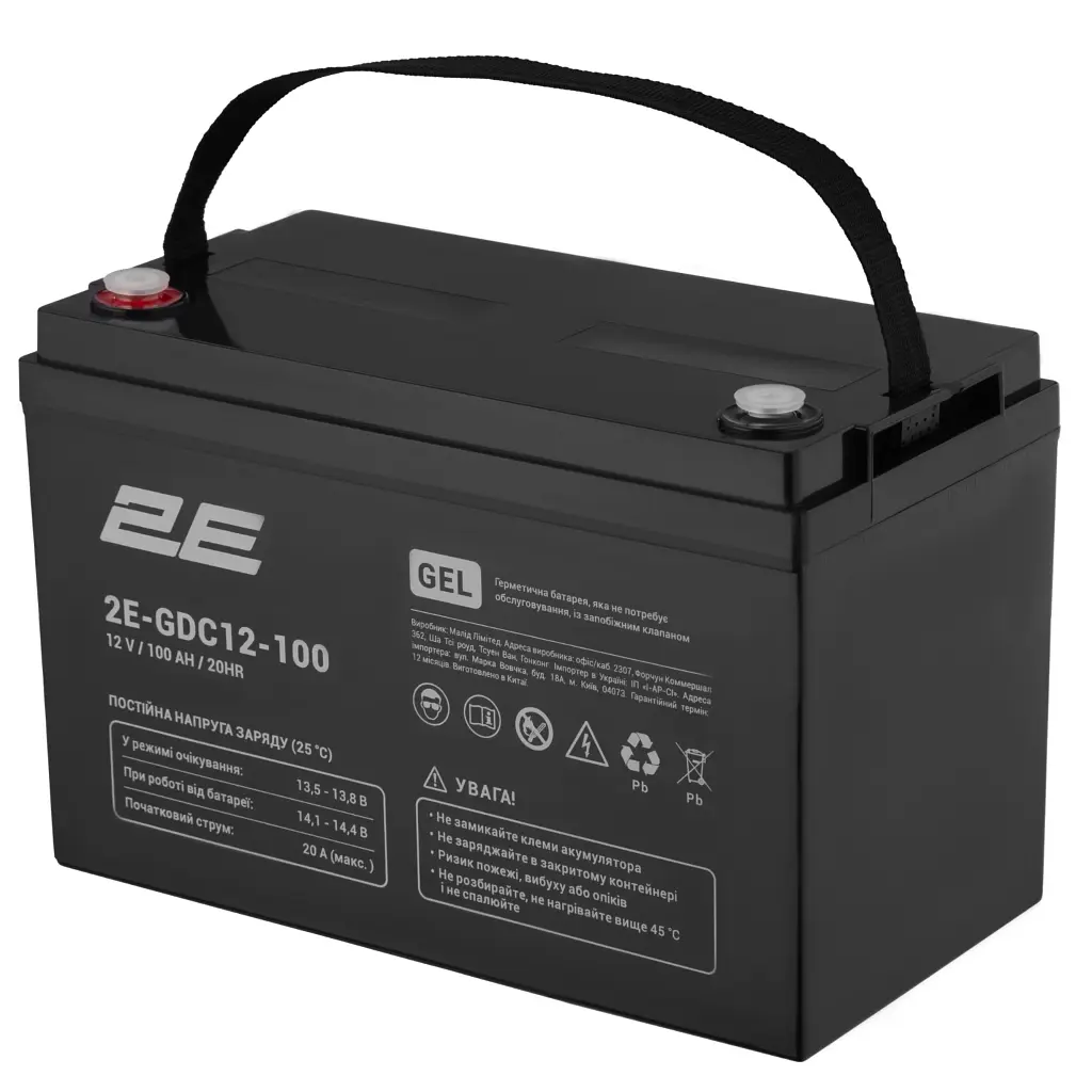 Батарея до ДБЖ 2E 2E-GDC12-100 12V 100Ah (2E-GDC12-100) - фото 2