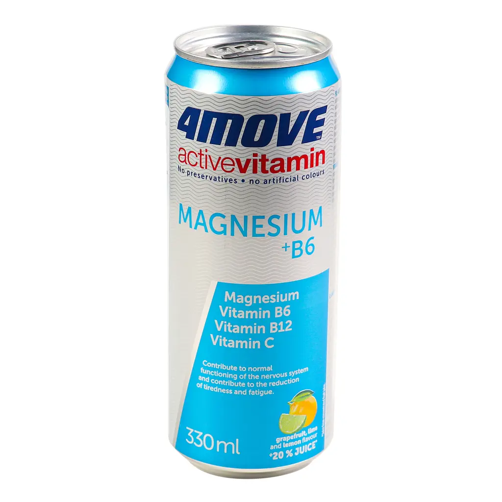 Витамины и минералы 4move Active Vitamin Magnesium + B6 Грейпфрут-лимон-лайм 330 мл  - фото 8