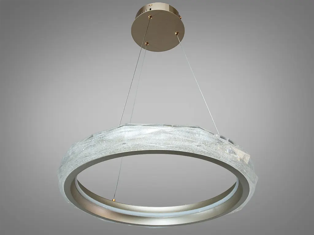 Підвісна LED-люстра для вітальні та спальні Diasha 583-500G з акриловим кільцем, пультом, 84 W, 50 см, 10-18m2 - фото 6