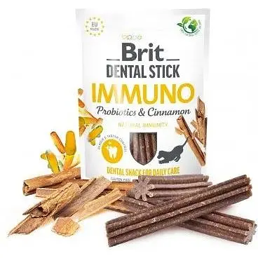Ласощі для собак Brit Dental Stick Immuno для міцного імунітету, пробіотики та кориця 7 шт. 251 г - фото 2