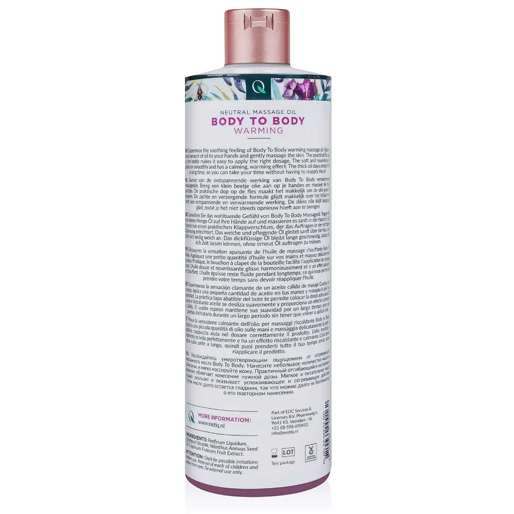 Массажное масло согревающее для всего тела Exotiq Massage Body to body Warming 500 ml - фото 3