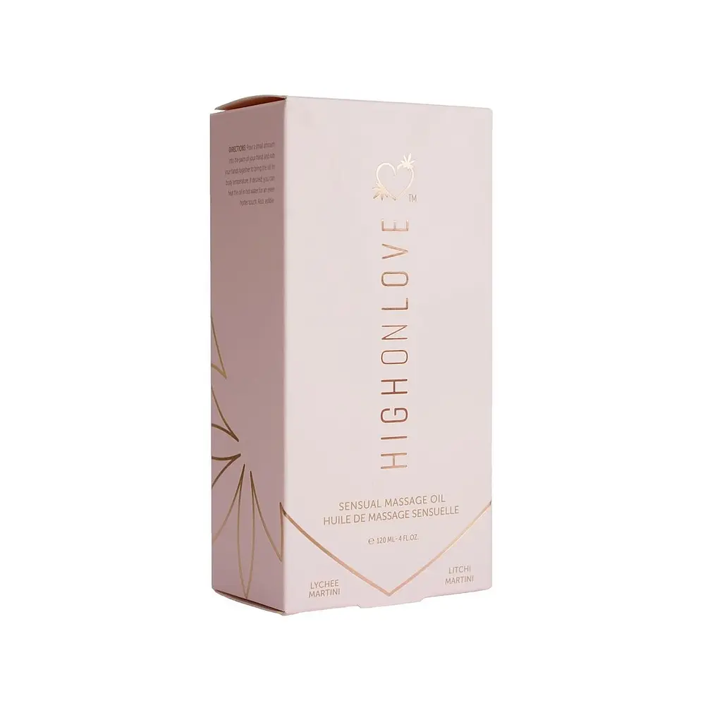 Массажное масло HighOnLove Massage Oil Lychee Martini (120 мл) с маслом семян конопли - фото 3