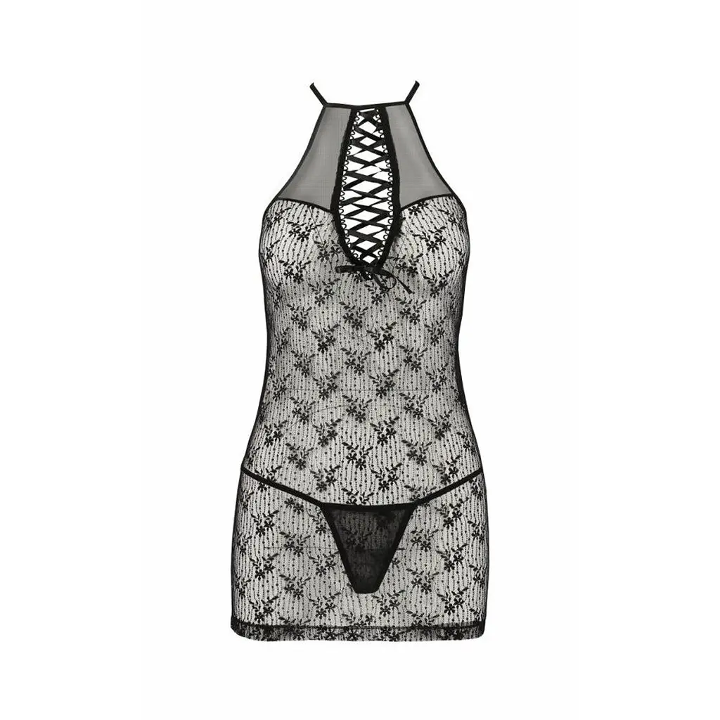 Напівпрозора сорочка Passion AZALIA CHEMISE L/XL, black - фото 5