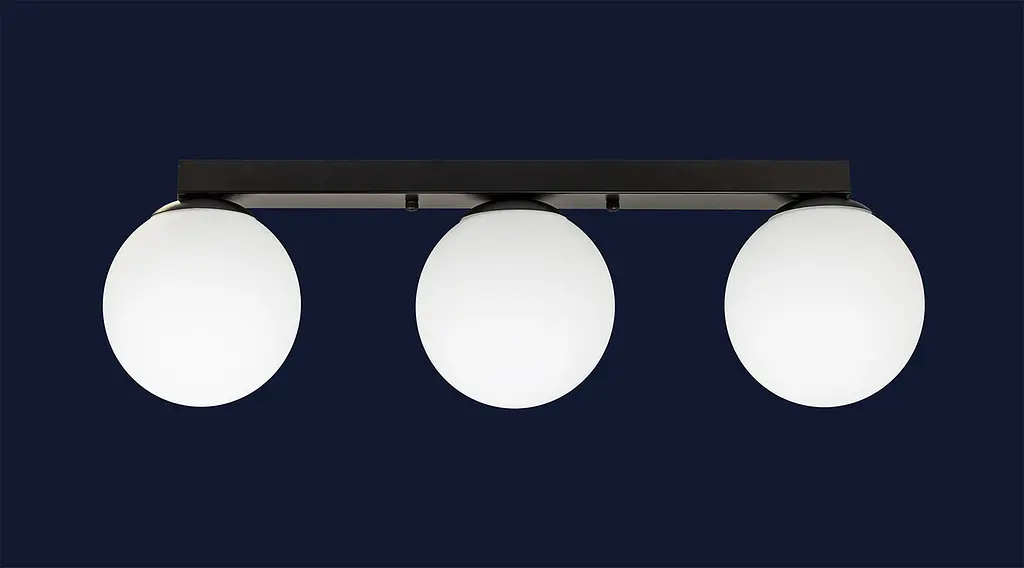 Люстра стельова LED Levistella 756XPR150F-3 BK+WH (500), 3 плафона E27, 150 мм, чорний і білий, сучасний стиль для дому - фото 2