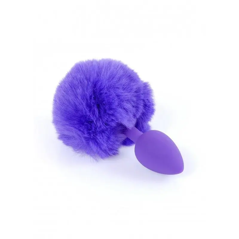 Анальна пробка з хвостом B-Series Jewellery Silicon PLUG Bunny Tail Purple, 6,5х2,7 см, фіолетовий - фото 2