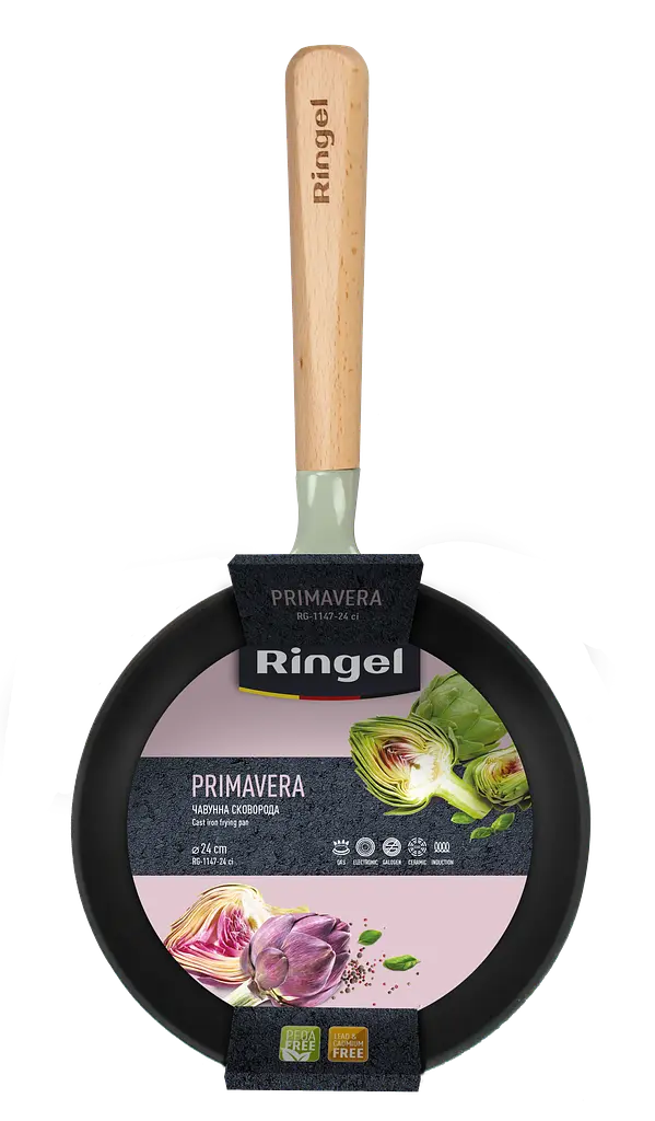 Сковорода чавунна Primavera 24 см Ringel kuh0016803 - фото 2