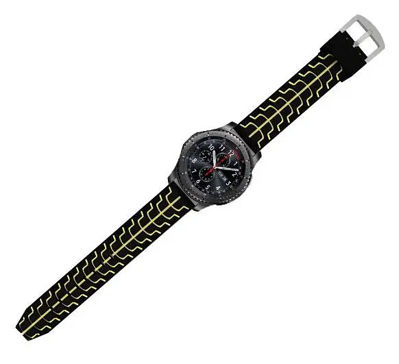 Силиконовый ремешок Primo Splint для часов Samsung Gear S3 Classic SM-R770/Frontier RM-760 Black Yellow - фото 3