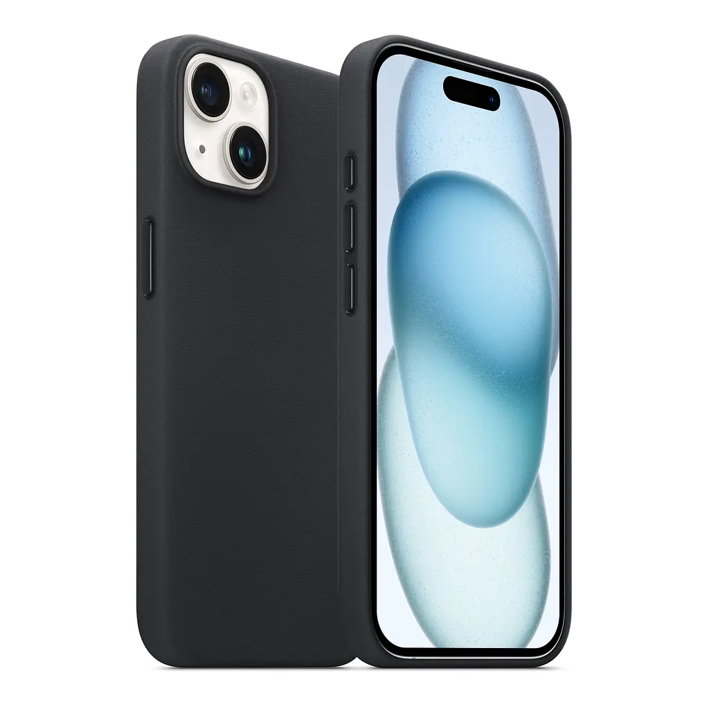 Кожаный чехол-панель для Apple iPhone 15 Plus, FAKE Leather Case, черный, искусственная кожа, премиальный, противоударный, защита всего корпуса, с мягкой подкладкой, поддержка MagSafe и беспроводной зарядки, ArmorStandart (ARM76293) - фото 3