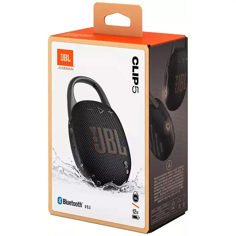 Портативная акустика JBL Clip 5 с клипсой беспроводная черная (JBLCLIP5BLK) - фото 5