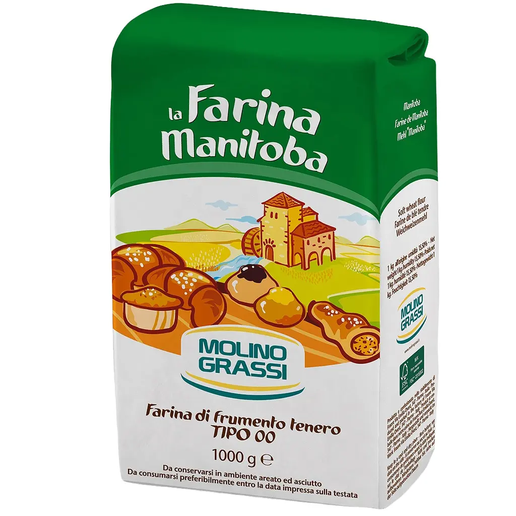 Борошно Molino Grassi La Farina Manitoba Tipo 00 з м'яких сортів пшениці 1 кг