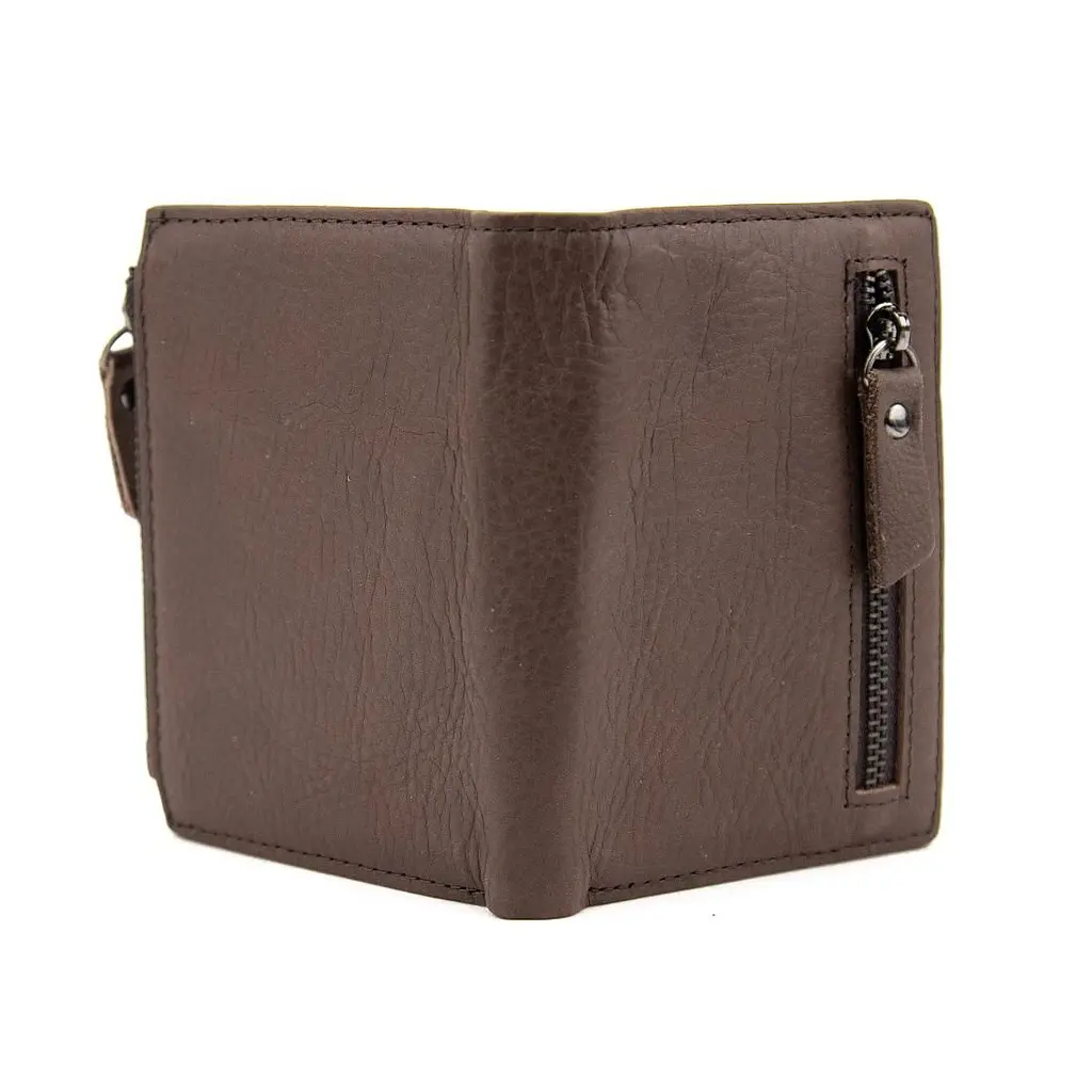 М'яке шкіряне портмоне на кнопці Tiding Bag M39-FA852C коричневе - фото 4